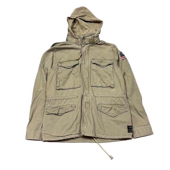 Denim and Supply Ralph Lauren M65 US Flag Military Hooded Jacket